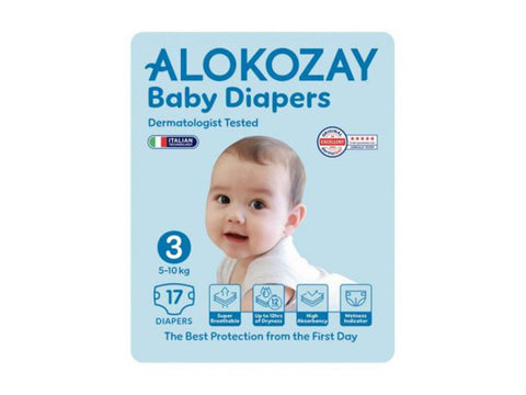 Alokozay Baby Diapers Size 3 5-10kg, 17 diapers