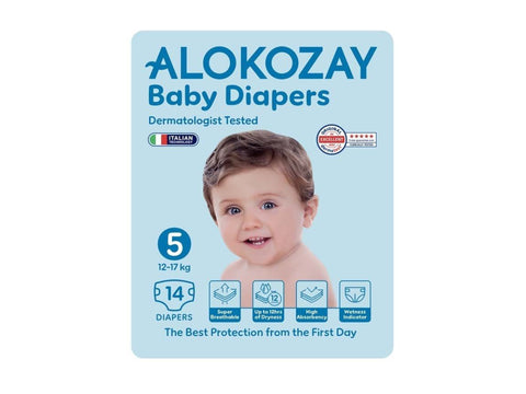 Alokozay Baby Diapers Size 5 12-17kg, 14 diapers