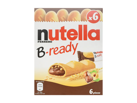 Nutella B-Ready Hazelnut Chocolate Ferrero Snack 6 Pieces, 132g