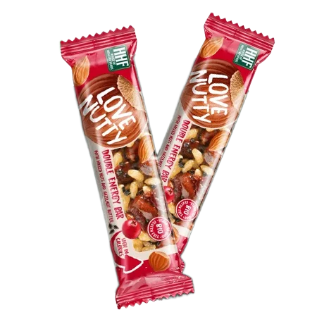 Snack Bar Double Energy Bar with Mixed Nuts & Hazelnut Butter 12 x 40g PACK