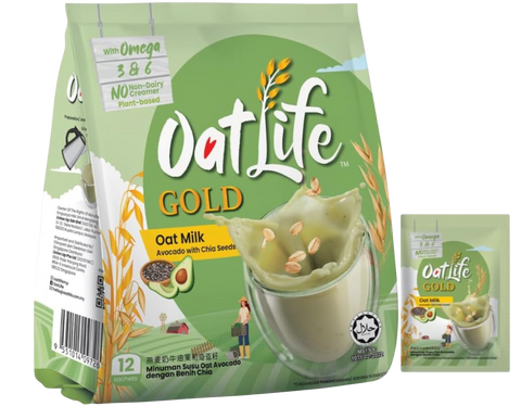 OatLife, Avocado with Chia Seeds, 12 sachets x 32g