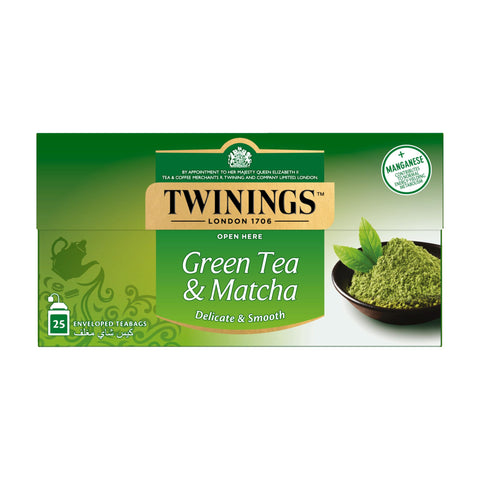 Twinings Pure Green Matcha Tea 25 Tea Bags, Herbal Tea