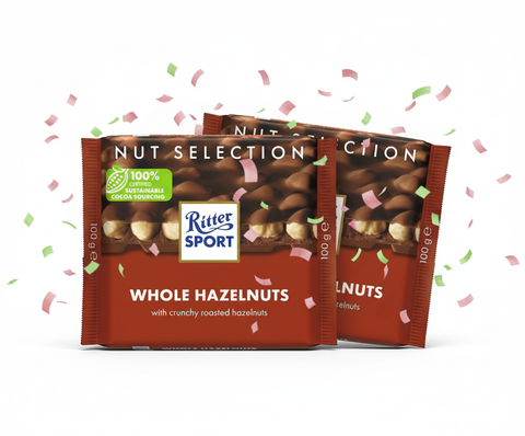 Ritter Sport Whole Hazelnuts 100g (1+1 free)