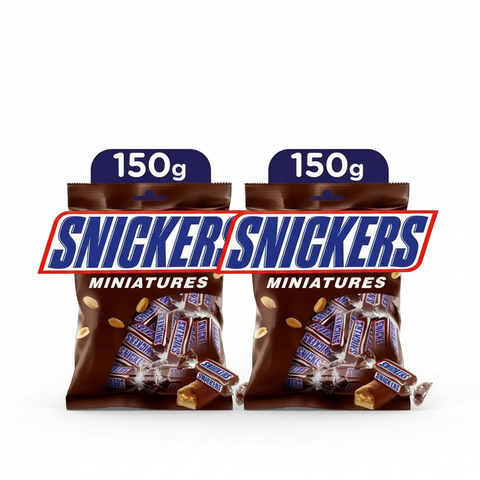 Snickers Miniature Chocolate Bar, 150g (Bundle of 2)