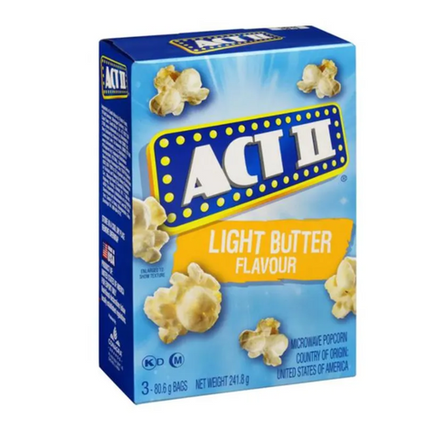 Act II Light Butter Microwave Popcorn, 255g