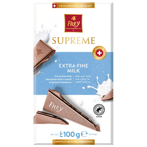 Frey Supreme Extra Fine Milk Chocolate Bar, 100g