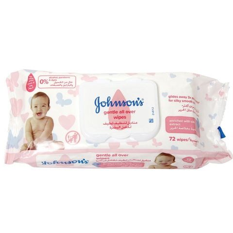Johnsons Zero-Alcohol & Gentle All Over Baby Wipes, 72wps