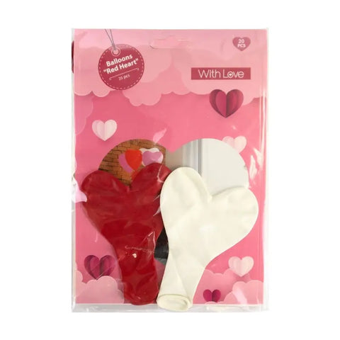 Balloons Red Heart 20 pcs