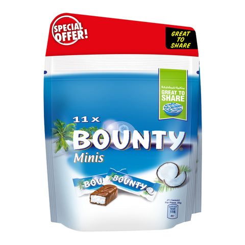 Bounty Minis Milk Chocolate with Soft Coconut Filling, 275g