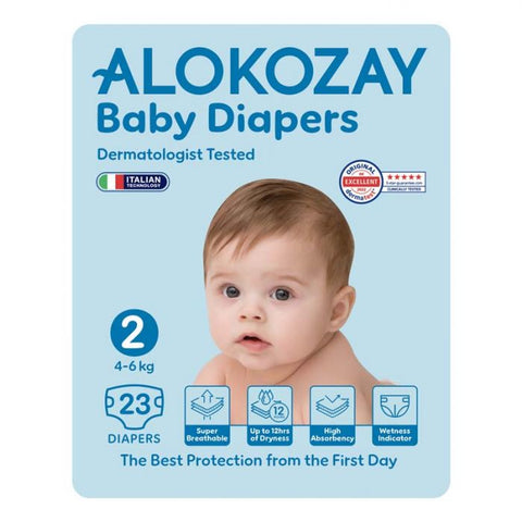 Alokozay Baby Diapers Size 2 4-6kg, 23 diapers