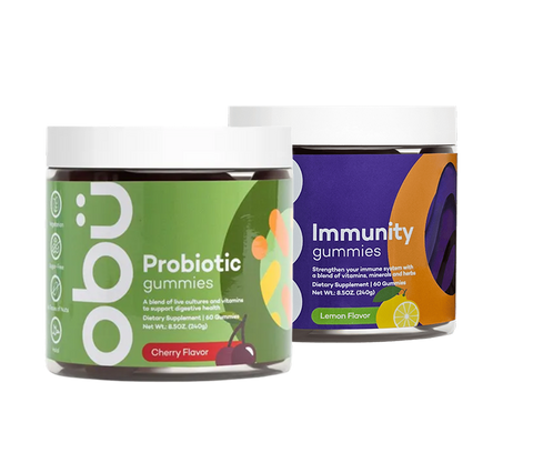 OBU Nutrition Immunity Gummies + Probiotic Gummies 5 Billion CFU —gummy supplements (promo bundle)