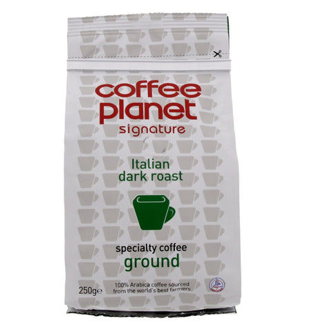 Coffee Planet Signature Italian Dark Roast Ground Coffee, 250g