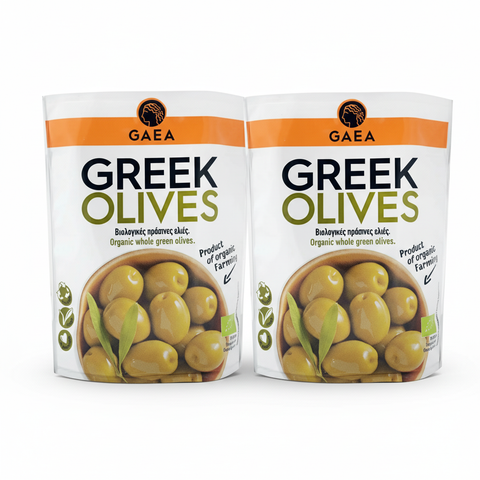 Gaea Organic Whole Green Olives 2x150g (1+1 free)