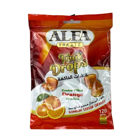 Alfa Treats Fruit Drops Orange 120g