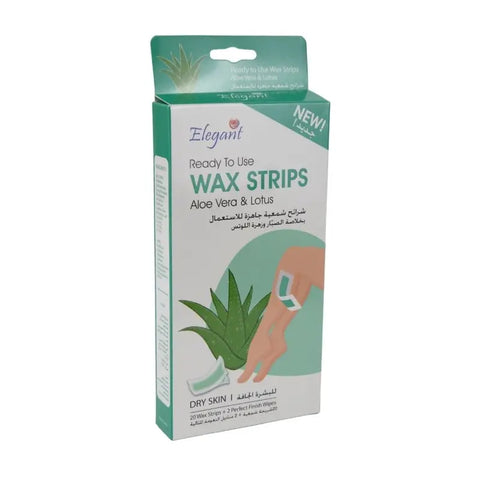 Elegant Wax Strips AloeVera Lotus 20pcs