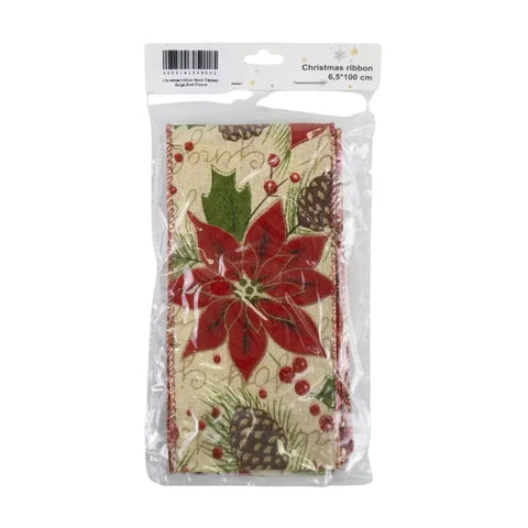 Christmas ribbon, 6,5*100 cm