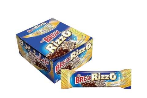 Tiffany Break Rizzo Crunchy Wafer with Caramel & Crispies 12 x 28 g - Chocolate Wafer Bars (Multipack)