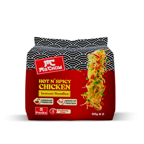 Machow Hot n Spicy Chicken Instant Noodles 5x65g